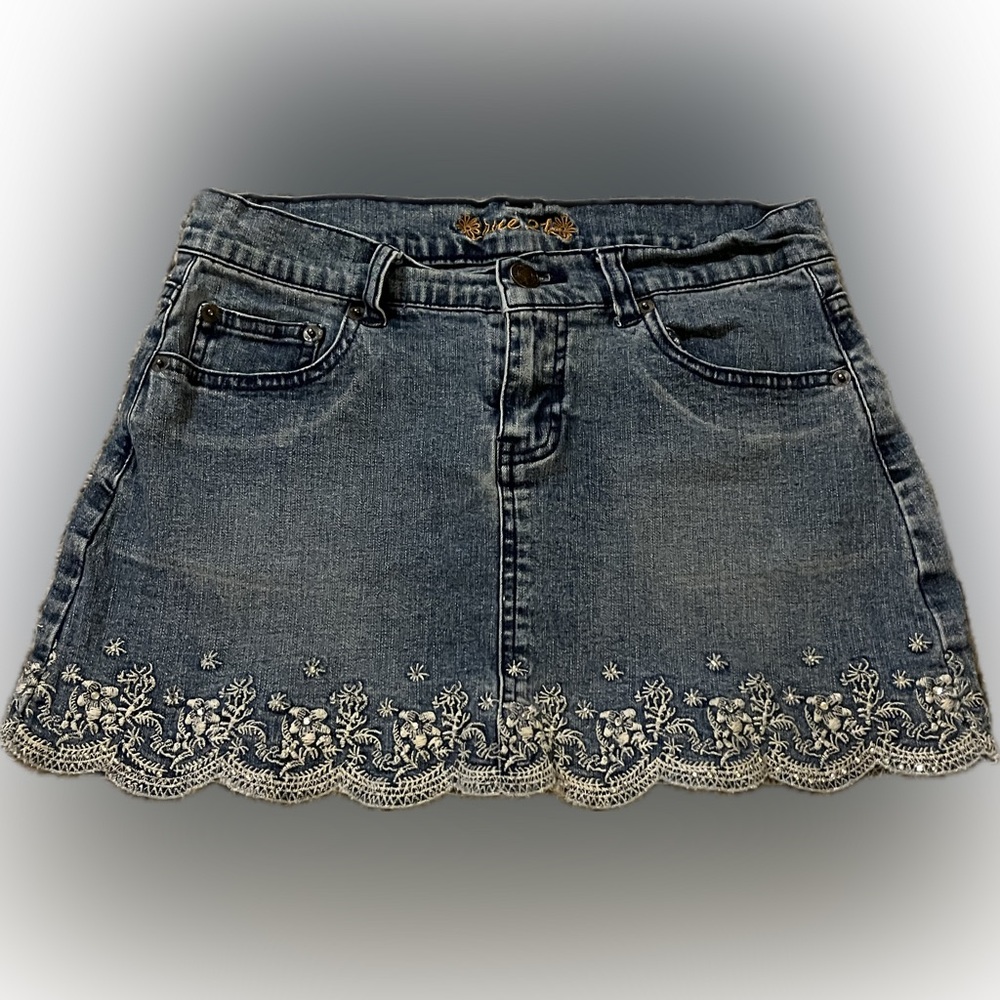 Rue21 Blue Embellished Mini Skirt for Night Out